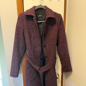 Express Purple Tweed Coat -NWOT